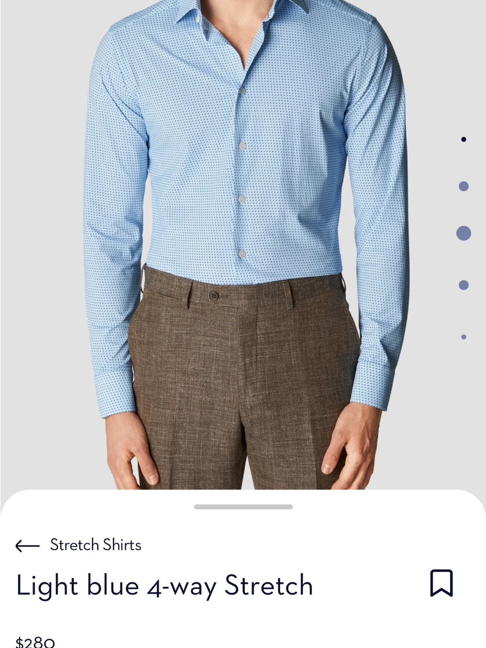 Eton Light Blue Micro-Pattern Stretch Dress Shirt